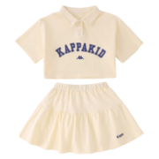 Kappa Kids卡帕童装女童夏装套装2023新款大童洋气夏款网红儿童两件套 黄色 160cm 13-14岁