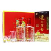 泸州老窖 六年窖头曲 浓香型白酒 52度500ml*2瓶 礼盒装(含酒具)