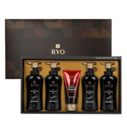 PLUS会员：Ryo 吕 黑吕黑金版深层修护套盒2260ml（洗发水490ml*4+发膜300ml*1）