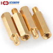 佰瑞特 单头六角铜柱单通 M4*55+6（1粒）*2