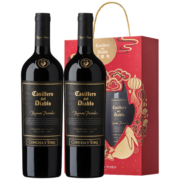红魔鬼官旗 智利原瓶进口红酒 干露红魔鬼珍酿系列葡萄酒750ml 双支礼盒套装 赤霞珠