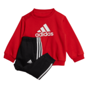 adidas阿迪达斯官方轻运动男女婴童新款运动圆领长袖套装HM8944 鲜红/白色/黑色 104CM