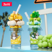 JAKI 佳奇积木×蜜雪冰城 雪王奶茶杯拼装积木