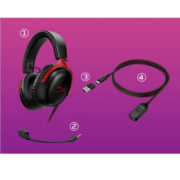 PLUS会员：HYPERX 极度未知 cloud 飓风3 头戴式 有线 电竞耳机 黑红