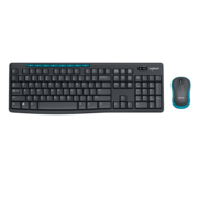 罗技（Logitech）MK275 键鼠套装 无线键鼠套装 办公键鼠套装 全尺寸 商务键鼠套装 带无线2.4G接收器 黑蓝色