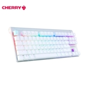 樱桃（CHERRY）MX8.0 机械键盘 游戏键盘 87键盘TKL 旗舰款有线键盘 电脑键盘 合金外壳RGB混光键盘 白色红轴