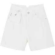 Plus会员:蕉下（beneunder）牛仔短裤夏季运动休闲宽松显瘦阔腿短裤女士裤子 缪斯白 M
