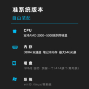 TOPFEEL/极夜T72M  AMD迷你办公商用小主机电脑准系统建议35W处理器全铝合金HTPC双网口