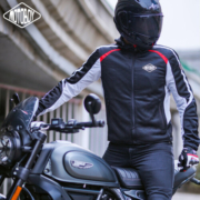 MOTO-BOY摩托车骑行服夏季机车服赛车服网眼透气防摔休闲骑士服男 黑色 XL