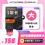 WPS 金山软件 超级会员 年卡+哔哩哔哩大会员 年卡