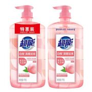超能 洗洁精清腥去异味1kg*2瓶白桃去油食品用宝宝餐具果蔬加浓家庭装 1kg白桃洗洁精*2瓶