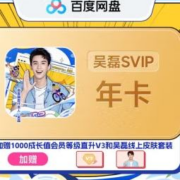 20点开始：百度网盘超级会员SVIP年卡 吴磊联名定制版年卡