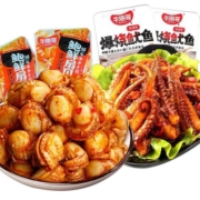 牛海哥鲍鲜扇贝蒜蓉香辣味贝类肉深海爆烧鱿鱼即食海鲜小吃零食品