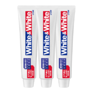 京喜特价版:狮王（lion)牙膏WHITE WHITE进口大白葡萄柚 小苏打美白牙膏120g*3支
