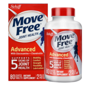 旭福Schiff Move Free益节维骨力保健品 氨糖软骨素 氨基葡萄糖加钙片 红盒红瓶80粒