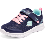 Skechers斯凯奇女童鞋儿童运动鞋春秋网布魔术贴减震学生跑步鞋302742L 女童/海军蓝色/粉红色/NVPK 36