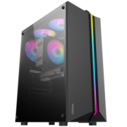 半岛铁盒（PADO）烈焰Z  黑色 游戏办公台式机电脑主机箱（支持ATX主板/RGB灯条/亚克力全侧透/240冷排）