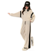 啪吡熊（PAPIBEAR）女童连衣裙春秋2023新款洋气儿童时髦秋季套裙大女孩套装裙子 灰色两件套 120