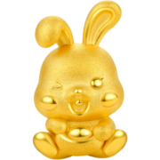 周六福珠宝 兔千金 3D硬金足金黄金转运珠女十二生肖兔子A1611231 七夕情人节礼物
