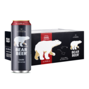 豪铂熊（BearBeer）黑啤酒500ml*24听 整箱装 德国原装进口