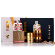 茅台 飞天 惠群贵礼 酱香型白酒53度 50ml*2瓶  酒茶蜜礼盒装