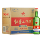 红星二锅头白酒 绿瓶大二清香型 纯粮酒固态发酵 北京怀柔总厂 56度大二500ml*12瓶/白酒整箱