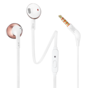 JBL T205耳机半入耳式重低音苹果小米手机通用男女生运动线控带麦可通话 香槟金