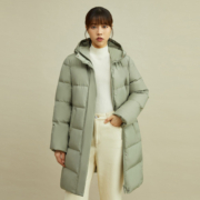 30日10点：GIRDEAR 哥弟 女士中长款白鸭绒羽绒服 A400592
