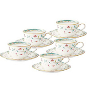 Noritake 则武 Hanasarasa花更纱 骨瓷杯碟套组 220ml*5组装 F59387A/4409