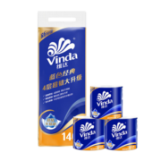 维达（Vinda）卷纸140克10卷4层蓝色经典家用卫生纸巾厕纸 蓝色