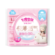 需换购、PLUS会员：七度空间（SPACE 7）少女新极薄透气 棉柔迷你卫生巾 180mm*14片 （棉柔表层）