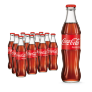 可口可乐（Coca-Cola）可乐碰响瓶 碳酸汽水275ml*12瓶 怀旧玻璃整箱装