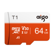 aigo 爱国者 T1 高速专业版 Micro-SD存储卡 64GB（UHS-I、V30、U3、A1）
