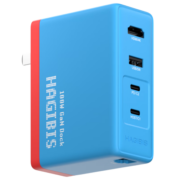 海备思Switch充电器ROG掌机拓展坞NS便携底座氮化镓100W快充电头主机连接电视配件网口扩展坞 红蓝【经典配色】100W网口底座+1米全功能编织线