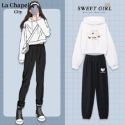 有劵的上，plus会员：La Chapelle City 拉夏贝尔 女士连帽卫衣两件套qyx20230823jd17