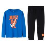 NIKE 耐克小童装男女童【长T+长裤2件套】2023春秋新款儿童运动套装 幸福蓝 110/52(4)