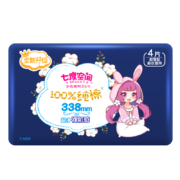plus会员、需抢券：七度空间（SPACE 7）少女超薄 100%纯棉 超长夜用卫生巾 338mm*4片*2件