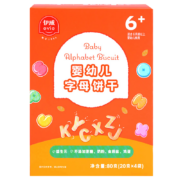 PLUS会员，概率券:伊威（Eastwes） 婴幼儿字母饼干80克(4袋)*3件