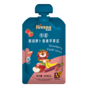 禾泱泱果泥 宝宝辅食 营养果蔬泥8个月以上 草莓紫胡萝卜香蕉苹果泥100g