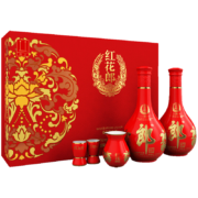plus会员、有券的上：LANGJIU 郎酒 红花郎十 53度酱香型高度白酒 500ml*2瓶 礼盒装