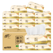 京东百亿补贴：清风 原木纯品抽纸 3层100抽40包