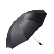 京东百亿补贴：惠寻 10骨雨伞加大加固晴雨两用三折黑胶防晒遮阳 黑色