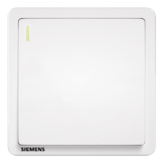 西门子（SIEMENS）一开双控带荧光面板 86型暗装墙壁面板 致典雅白色