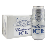 百威冰啤 拉格啤酒 经典醇正  500ml*18听 Bud 罐装 啤酒整箱装