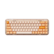 MelGeek 蓝牙机械键盘三模2.4G热插拔轴体RGB灯效透明68键内置锂电适用于平板手机笔记本 MOJO68瑰丽 佳达隆白轴PRO