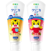 狮王（Lion）巧虎儿童牙膏套装2-12岁 含氟酵素宝宝牙膏（蜜桃+草莓）60g*2