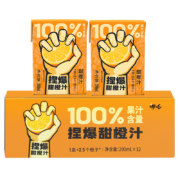 plus会员、需入会：哪吒捏爆 100%纯果汁饮料 橙汁 200ml*12盒