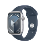 PLUS会员、有券的上：Apple 苹果 Watch Series 9 智能手表 GPS款 45mm 风暴蓝色 橡胶表带 S/M