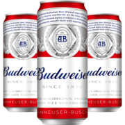 百威（Budweiser）淡色拉格啤酒 450ml*18听 整箱装