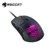 冰豹 ROCCAT德国BURST极光豹RGB灯效人体工程学鼠标（吃鸡游戏电竞鼠标 电脑机械宏鼠标） 精英版-黑色